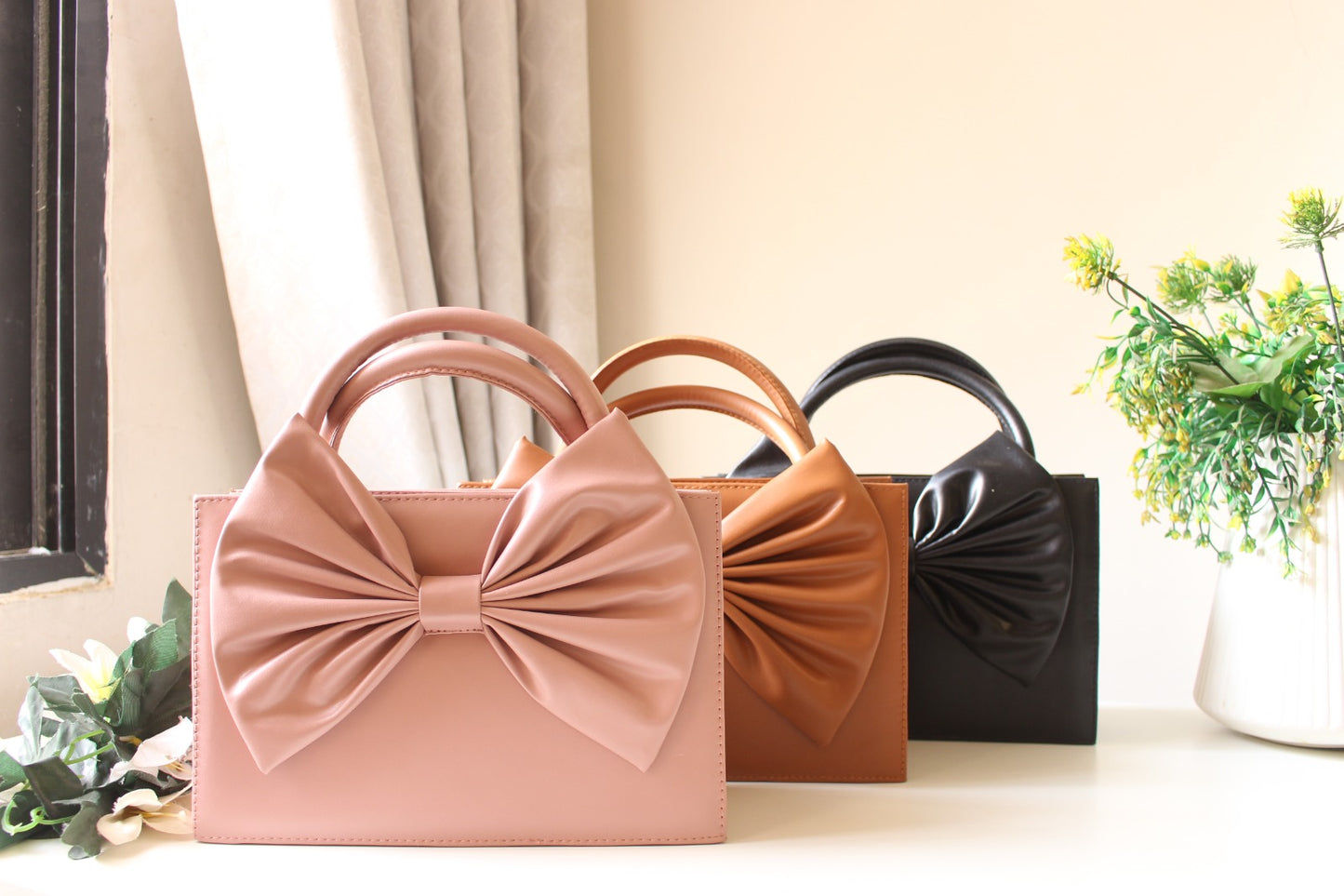 SIGNATURE BOW BAG | TEA PINK BOW
